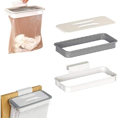 Plastic Door-back Garbage Trash Bag Bracket Rack Hanging Holder Convenient Kitchen Shelf