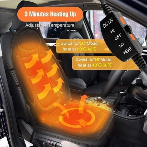 Cushion 12V Heated Covers Comfortable Car Seat Heater Adjustable Temperature for Cold Weather
