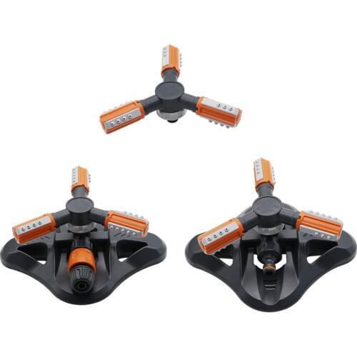 Adjustable 3-arm 360 Degree Rotatory Sprinklers Garden Agriculture Lawn Grass Irrigation Automatic Rotating Watering Nozzles