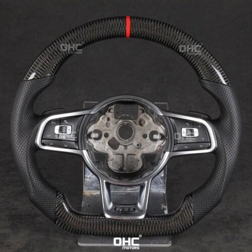 Real Carbon Fiber Steering Wheel Fit for Volkswagen GTI