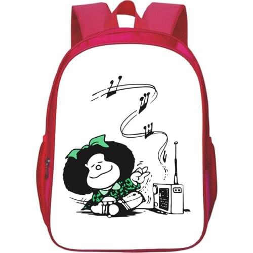 Mafalda Backpack 3D Comics Graphic Print Girl Bag Teen School Bag Fashion Cartoon Cute Bookbag Kids Rucksack Back To School Gift