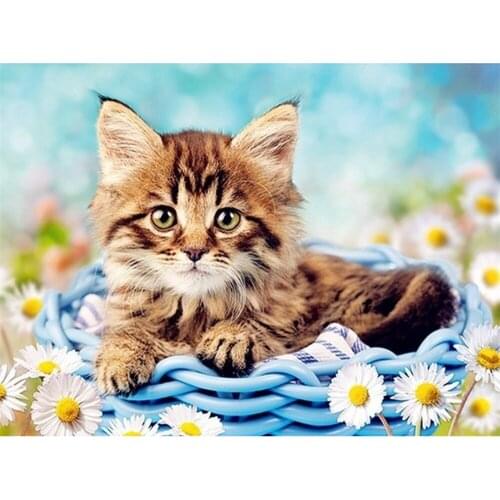 Animal Cat DIY Embroidery Cross Stitch 11CT Kits Craft Set Printed Canvas Cotton Thread Home Decoration New Design Wholesale