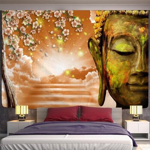 Sakura Buddhism Tapestry Wall Hanging Boheme Mandala Tapestry 3D Home Decor Living Room Background Wall Carpet Cloth Hippie