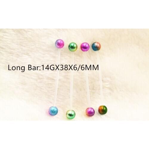 50pcs Body Piercing Jewelry - UV Flexible Long Bar barbells Retainer Scaffold Piercing Industrial Bar 1.6x38x6/6mm Upper Helix