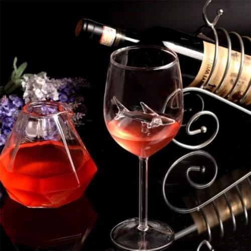 300ml Flutes Glass Bottle Red Wine Glass With Shark Inside Crystal Wine Glasses For Party Wedding For Home Use