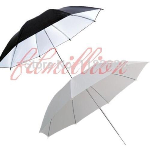 Flash Diffuser 2ni1 33inch Studio Flash soft Umbrella Black + 33inch Studio Flash Translucent White soft Umbrella