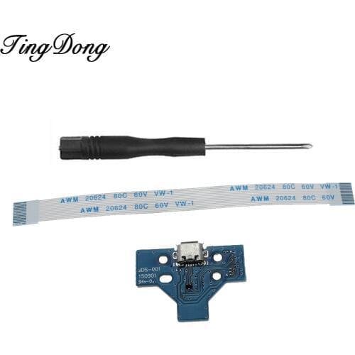 Circuit Board Slim USB Charging Plate Controller Socket Port JDS-001 14 Pin Flexible Power Cable Replacement for Sony 4 PS4