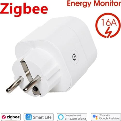 Smart Plug Zigbee Socket EU 16A Power Monitor Timing Function Tuya SmartLife APP Control Works With Alexa Google Assistant