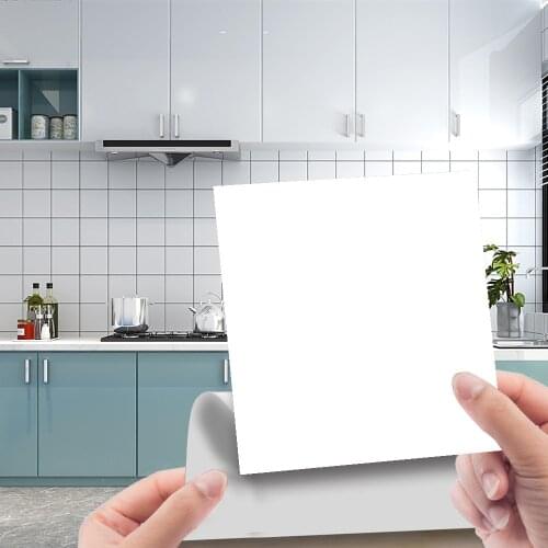 Waterproof Wall Stickers for Bathroom Kitchen Toilet Living Room Solid Color White PVC Vinyl Sticker Adhesive DIY Home Decor
