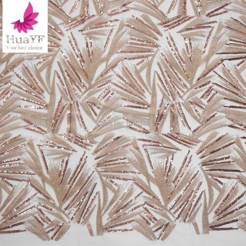 High quality nigerian french lace fabric 2019 golden sequins african tulle lace fabric african lace wedding fabric for dress