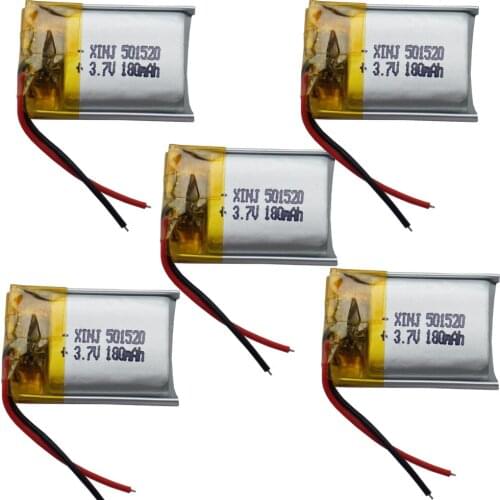 XINJ 3.7V 180 mAh 501520 Polymer Li Lithium Battery Lipo Cell For DIY MP3 MP4 Music Player GPS Sat Nav Car Camera smart watch
