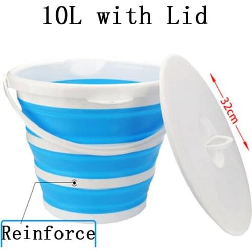 Updated Reinforce Ring Folding Water Bucket Camping Kitchen Fishing Ice Barrels Collapsible Colapible Foldable Bath Car Wash
