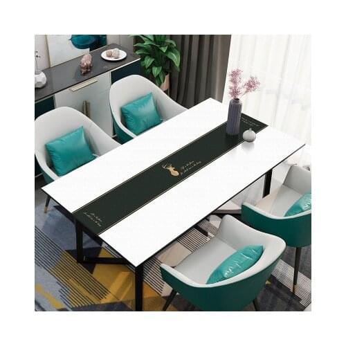Nappe en cuir Double face couleur unie tapis de Table Anti-échaudage Simple bureau à domicile nappe imperméable nappe en PVC