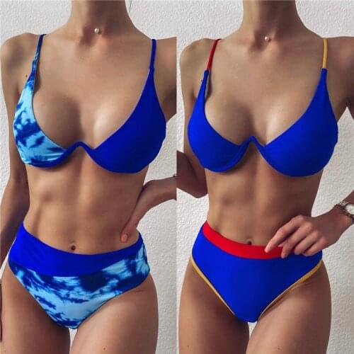 Print High Waisted Sexy Bathing Suit Women 2021 Women Bikini 2 Piece Sets Womens Swimsuit Woman