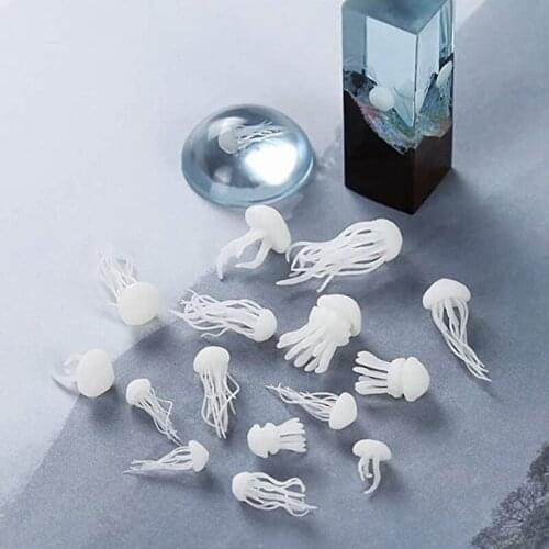 18 Pcs Mini Jellyfish Resin Filler Epoxy Resin Mold Filler Seahorse Pufferfish Filling Model DIY Crafts Jewelry Making