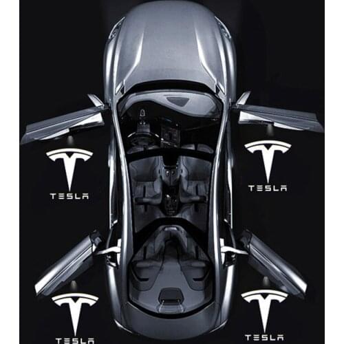 2pcs For TESLA MODEL S MODEL X MODEL 3 Tesla Courtesy Light Ghost Shadow Light Logo Projector Lamp Tesla Logo Door Light