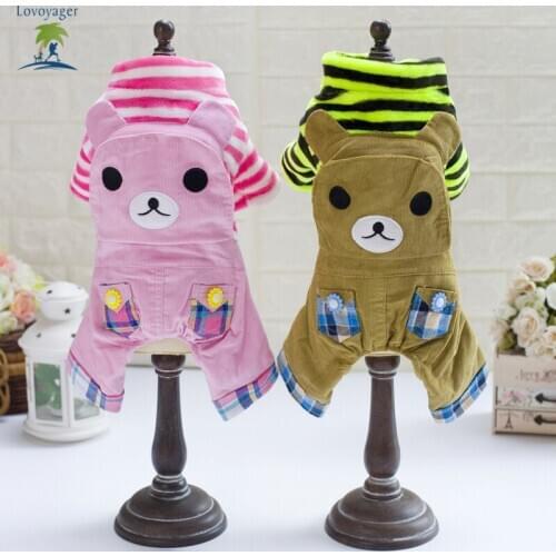 2016 Lovoyager Hot Sale Cute Bear Pet Dog Jumpsuits Newest Dog Coat Dog Cat Clothing In Autumn Free Shipping