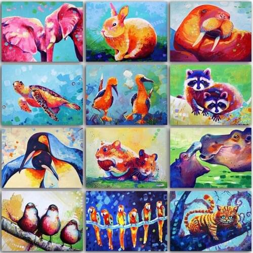 5D DIY Diamond Painting animal rabbit cat Raccoon Elephant Full Square&Round embroidery mosaic Cross stitch paint home decor art