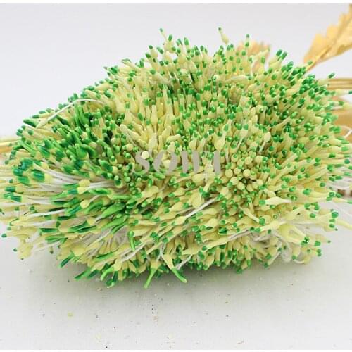Free Shipping Wholesale 800pcs/Lot 1mm LIght Green And Yellow Colors Double Heads Flower Pistil Stamen For Cake Decoration DIY