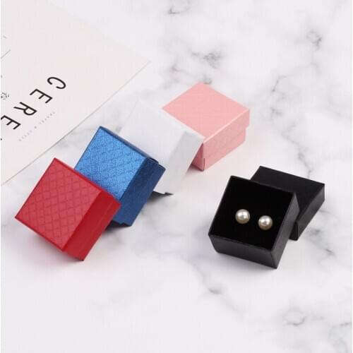Ring Stud Earrings Jewelry Boxes Paper Gift Packaging with Sponge wholesale Protection Packaging Display Christmas Gift Box