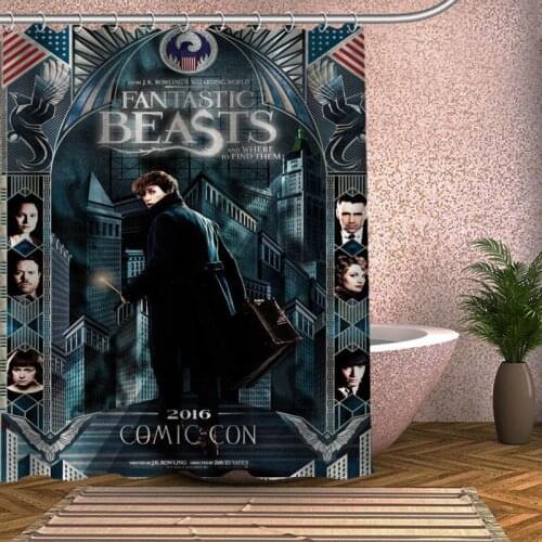Fantastic Beasts and Where to Find Them Shower Curtain Eco-friendly Modern Fabric polyester Custom Bath Curtains Home Decor