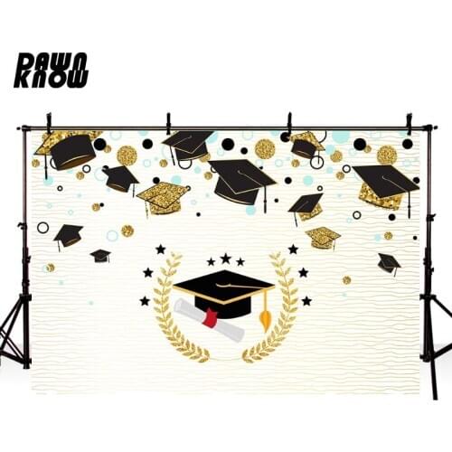 DAWNKNOW Graduation Season Photography Background Backdrop For Photographers Doctoral Cap Photocall Shoot Photo lv2009
