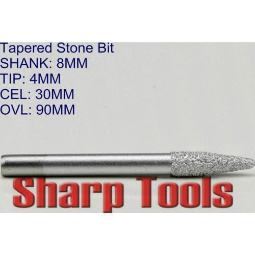 8*4*30MM Taper Ball Nose Engraving Cutter CNC Milling Tools Stone Carving 90mm Long End Mill CNC Cutter Diamond Engraving Bit 3D