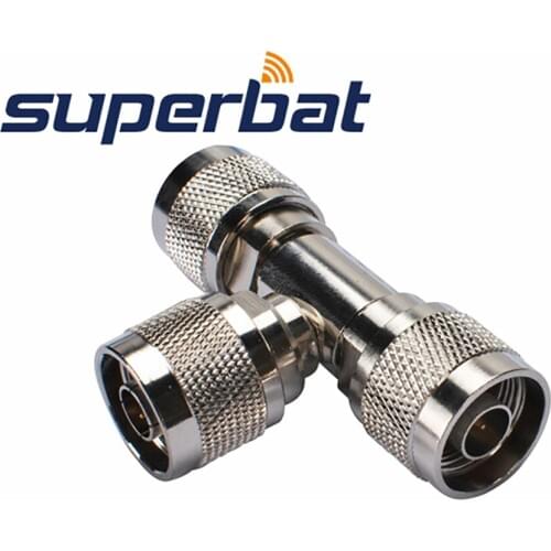 Superbat N Adapter N Male Plug to N Plug 2 Way "T" Type Brass RF Coaxial Connector