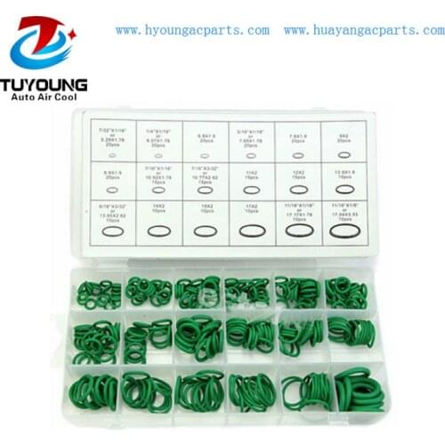 270Pcs 18 Sizes Car Air Conditioning HNBR O-Rings Auto Repair Tools Rubber Air Conditioning Refrigerant Ring Sets Car Tools