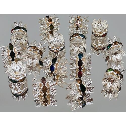 10*8MM 20/40pcs Flower basket Bead Caps For Jewelry Making Charms Flower Bead End Caps Metal Tibetan Silver Plated Beads Caps