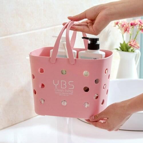 Square Storage Baskets Bathroom Kitchen Hollow Plastic Color Fashionable Portable For Basket Panier Rangement Storage Organizer