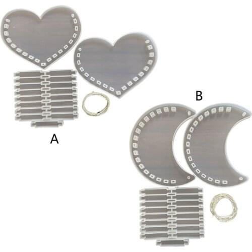 Moon Love Heart Handbag Epoxy Resin Mold Plant Flower Hanging Basket Silicone Mould DIY Crafts Ornaments Mold