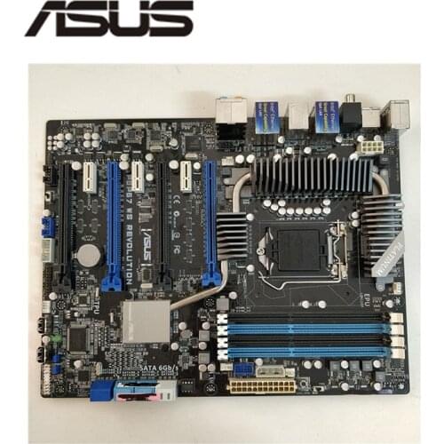 For ASUS P8P67 WS Revolution Computer Motherboard LGA 1155 DDR3 For Intel P67 P8P67 Desktop Mainboard Used (Without heat shield)