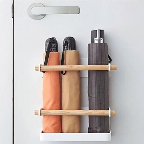 Multifunctional umbrella storage rack wall-mounted storage rack bathroom metal accessories living room magnet type storage rack