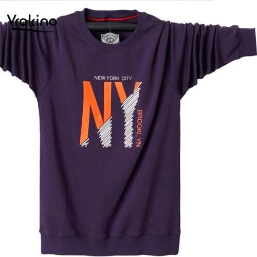 2019 Autumn and Winter New Casual Round Neck T-shirt Mens Long Sleeve 95% Cotton Fashion Top Mens High Quality Loose T-shirt