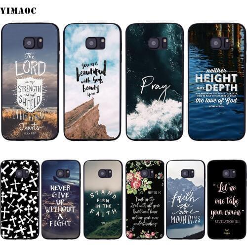 YIMAOC Bible Verse Jesus Christ Christian Soft Silicone Case for Samsung Galaxy S6 S7 Edge S8 S9 Plus A3 A5 A6 Note 8 9