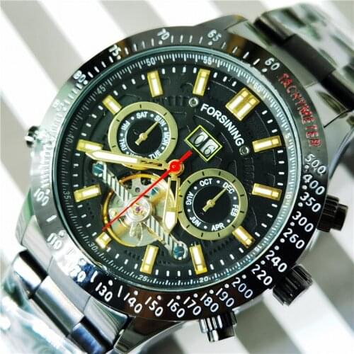 Forsining 2020 New Automatic Mechanical Watches For Men Date Week Display Tourbillon Clock Leather Band Fashion Erkek Kol Saati