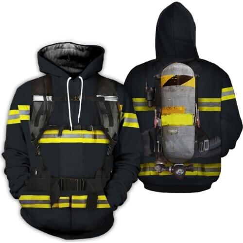 New Firefighter Suit Men/women Fire Clothing Hoodie Cosplay Unisex Fireman 3d hoodies casual clothing plus size XS-6XL Drop ship