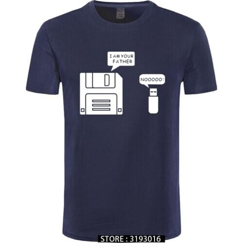 New USB Floppy Disk I am Your Father T Shirt Humor Disk T-shirt Harajuku Streetwear Casual Camisetas Hombre Mans New Tshirt
