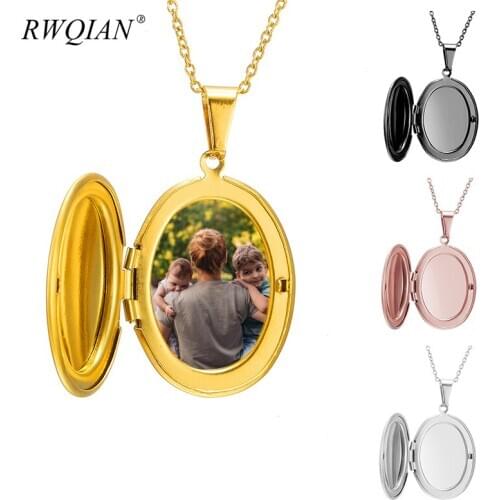 Personalize Customized Photo Necklaces for Women Stainless Steel Chains Custom Photo Box Necklace Family Jewelry Birthday Gifts