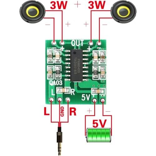 PAM8403 Audio 2x3W Mini Digital Power Amplifier Board for Class D Stereo Audio Amplifier Module 5V Power