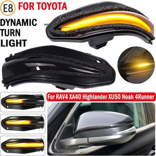 LED Dynamic Turn Signal Light Flowing Water Blinker Flashing Light For Toyota RAV4 XA40 13-18 Highlander XU50 Noah R80 4Runner