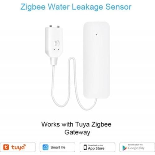 Tuya Zigbee Water Leak Sensor Wireless Flooding Detector Water Leakage Detection Alert Water Level Overflow Alarm