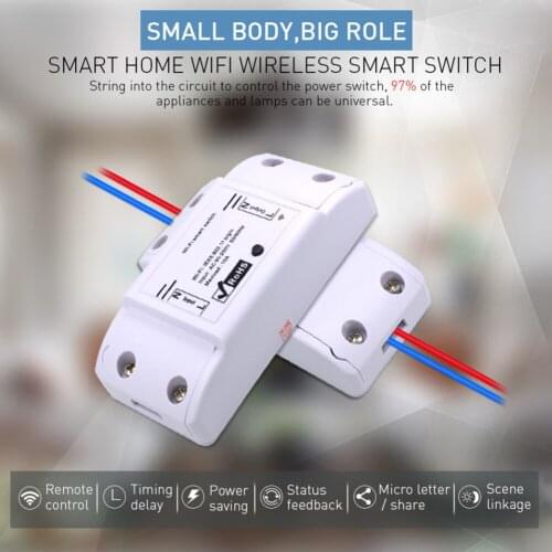 WiFi Smart Light Switch Wireless Remote Breaker Controller Module for Home LED Lamp Works with Alexa Google Assistant IFTTT