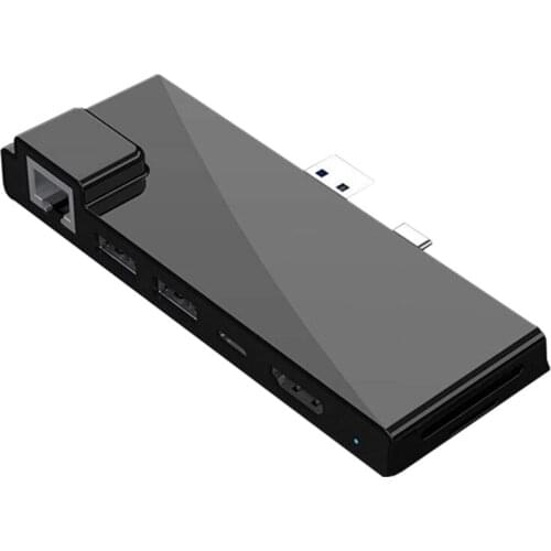 USB C Hub for Surface Pro7 Dock Card Reader 4K HDMI-Compatible RJ45 Gigabit Ethernet PD USB-C Adapter SD/TF