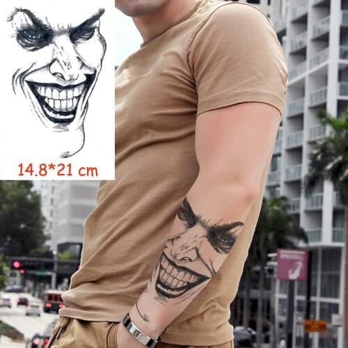 Waterproof Temporary Tattoo Sticker Smile Clown Droll Tatoo Water Transfer Fake Tatoo Flash Tatto for Woman Man Kid