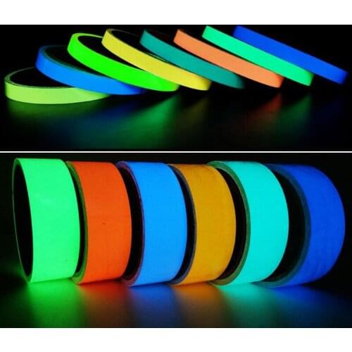 Wdith 2cm Colorful Glow Tape Self-adhesive Sticker Removable Luminous Tape Fluorescent Glowing Dark Striking Night Warning Tape