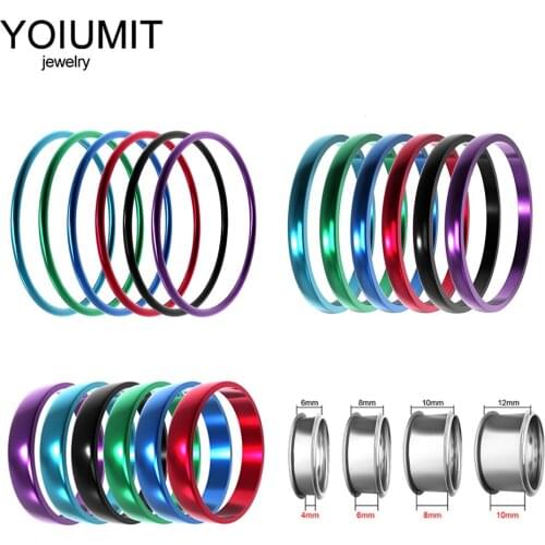 Yoiumit Inner Filled Rings Women Aluminum Stainless Steel Base Accessories Stackable Interchangeable Ring Bague Acier