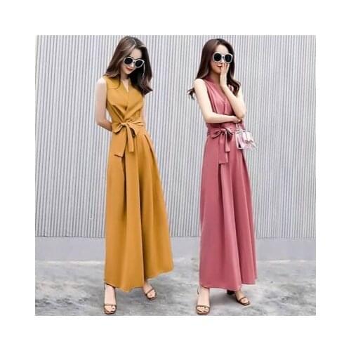 2021 New Summer Women Overalls Jumpsuit Casual Sleeveless solid Rompers