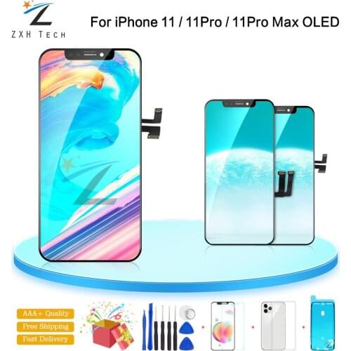 For iPhone 11 LCD Display With 3D Touch Digitizer Assembly No Dead Pixel LCD Screen Replacement Display For iPhone 11 Pro Max